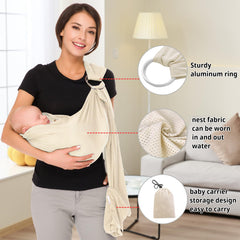 Cuby sling with adjustable ring for a perfect fit