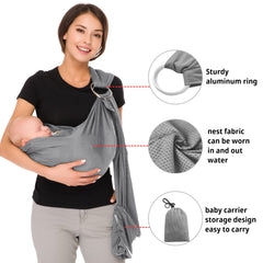 Cuby Water Baby Sling breathable mesh keeps baby cool during sunny days