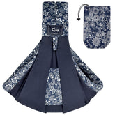 CUBY Wrap Baby Sling demonstrates front carry with ergonomic support.