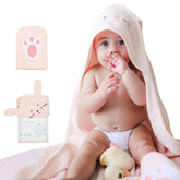 CuddleBug Bunny hooded towel after bath keeps baby warm and snug