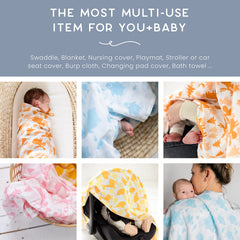 CuddleBug muslin cotton texture close-up highlights soft, breathable fabric.