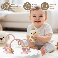 CuddleCubs Creations cute teether with hollow pacifier grip for tiny hands
