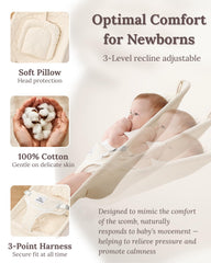 Cuddo Baby Bouncer adjustable cushion grows with baby for personalized support.