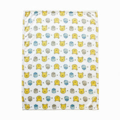 Cudlie Winnie the Pooh blanket plush fleece close-up shows soft warmth for naps.