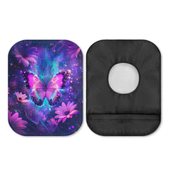 Cugasmaru butterfly ostomy shower cover in purple floral design for discreet daily wear.