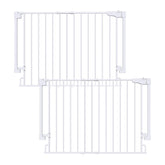Cumbor 2-pack baby gate at stairs opening provides secure wide protection.