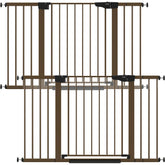Cumbor 2-pack baby gate setup on stairs shows wide coverage for doorways and thresholds.