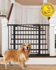 Cumbor 29.7-46 inch baby gate for stairs blocks access at the top for safe transitions.