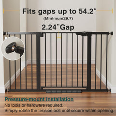 Cumbor adjustable width from 29 to 54 inches in black fits various spaces