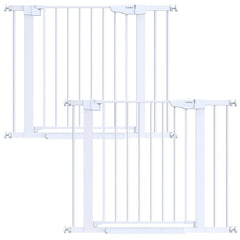 Cumbor baby gate 2-pack extensions included for flexible space control.