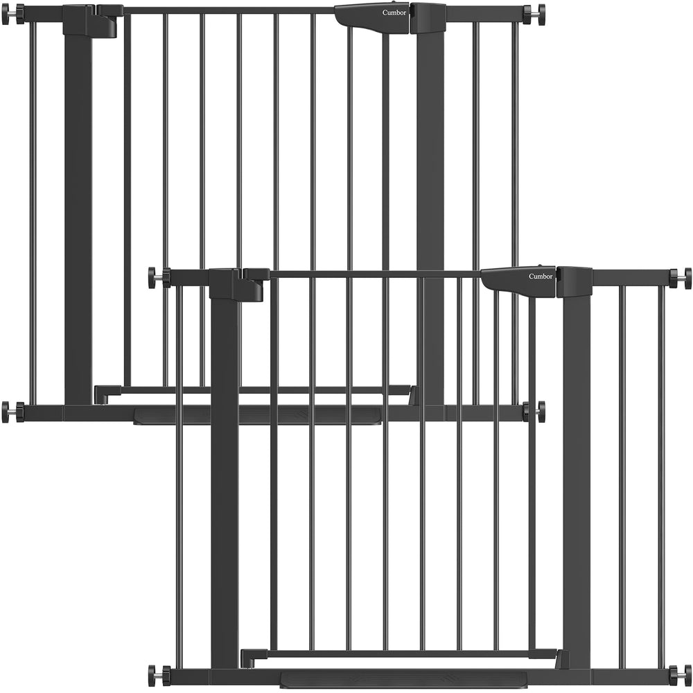 Cumbor baby gate in doorway showing easy walk-through design for busy households