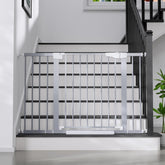 Cumbor baby gate main door with dual-lock latch for added safety.