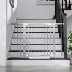 Cumbor baby gate main door with dual-lock latch for added safety.