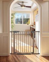 Cumbor baby gate on stairs with auto-close feature for safety