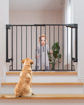 Cumbor baby gate mounted on stairs with drill installation for maximum safety