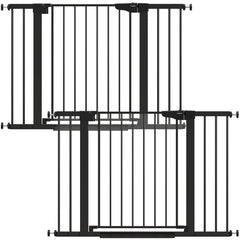 Cumbor baby gate on stairs with height 30.5 inches blocks stairs for curious crawlers