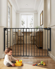 Cumbor Expandable Gate on stairs, drill-mounted for strongest installation.