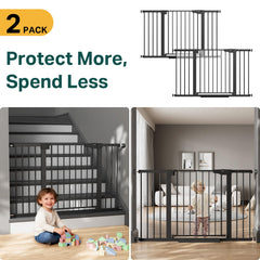 Cumbor gate with anti-trip pedal eases passage for parents