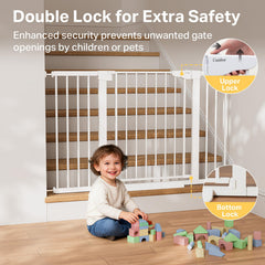 Cumbor gate pressure-mount option provides wall-friendly installation with solid hold.