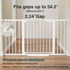Cumbor wide gate installed in doorway hallway for flexible room separation.