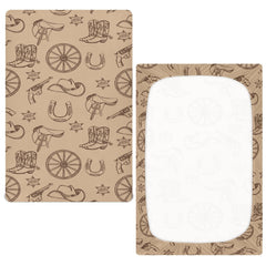 CUPADA Vintage Western crib sheet with cowboy hat pattern for cozy bedtime.
