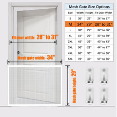 Cupount mesh gate close-up tensile fiber highlights durable material for pets