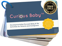 Curious Baby award-winning activities card set for baby development and play.