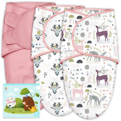 Cute Castle pink 3-pack swaddle sacks packaging view for gifting and storage