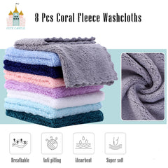 Cute Castle bamboo washcloths 8-pack ready for soft cleansing.