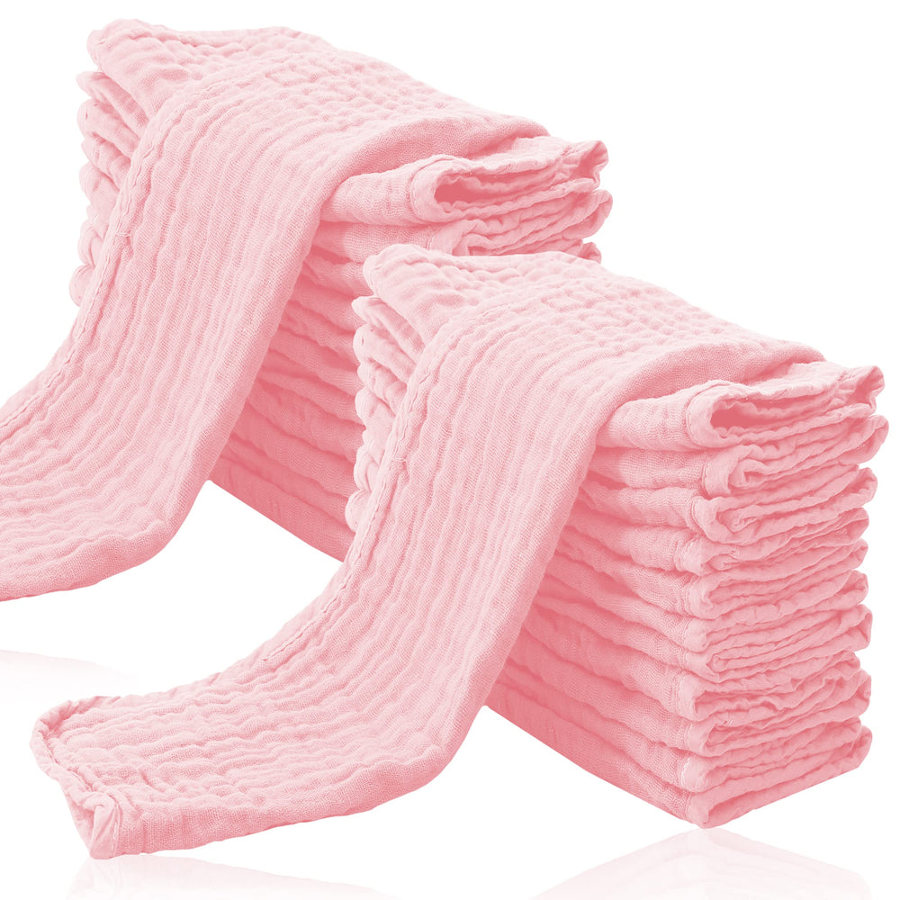 Cute Castle 24-pack burp cloths flat lay for versatile newborn essentials