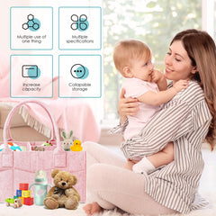 Cute Castle diaper caddy with detachable dividers for customizable organization