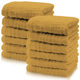 Cute Castle honey washcloths pack shot shows 12x12 size and soft texture.