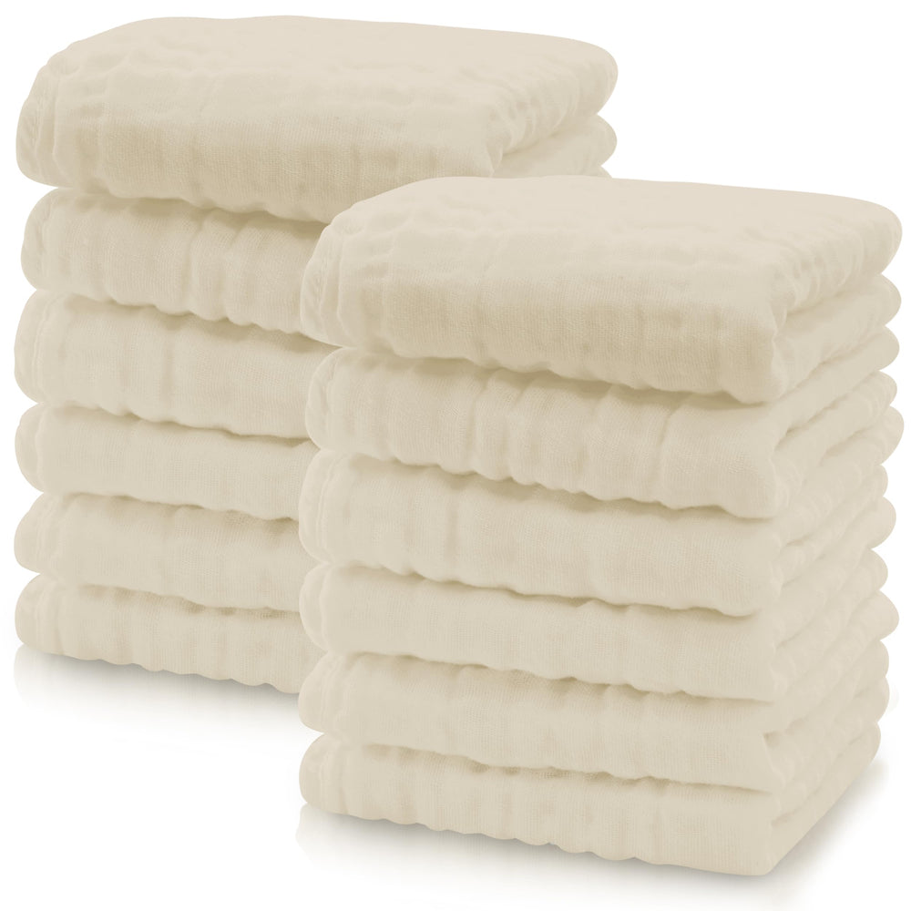 Cute Castle muslin washcloths 12x12 pack ultra-soft for delicate skin