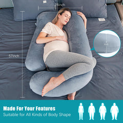 Cute Castle pregnancy pillow grey color adds stylish, soft support to your bed.