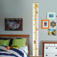 Cute patterns on growth chart inspire daily height measurements.