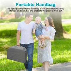 Foldable bed with carrying bag simplifies travel setup.
