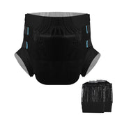 CutiePlusU diaper with outer PE back sheet for safety and discretion.