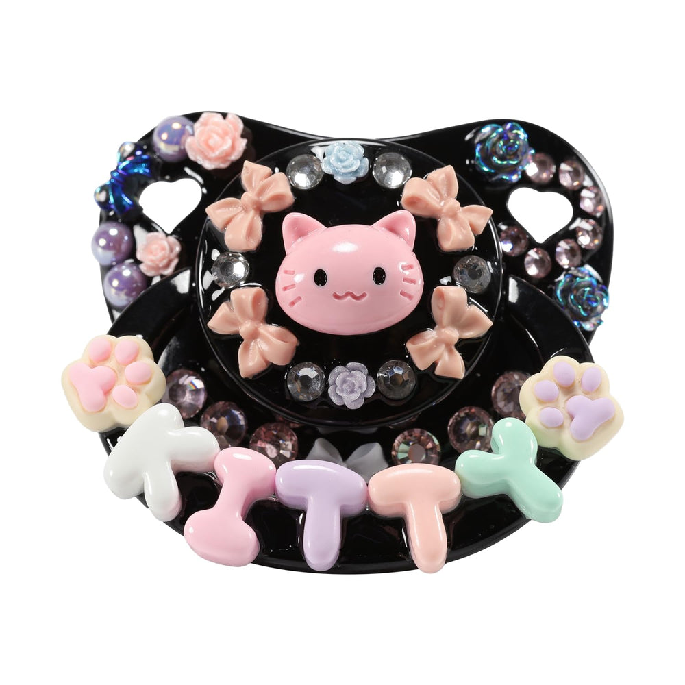 CutiePlusU kitten-design pacifier for adults offers gentle comfort and playful style.