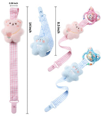 CutiePlusU pacifier clip easily attaches to a pacifier for quick use.
