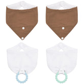 CUXFLS 4-pack baby drool bibs with absorbent cotton and fleece lining for dry skin.