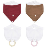 CUXFLS Color2 bibs with teether set keeping baby dry during teething.