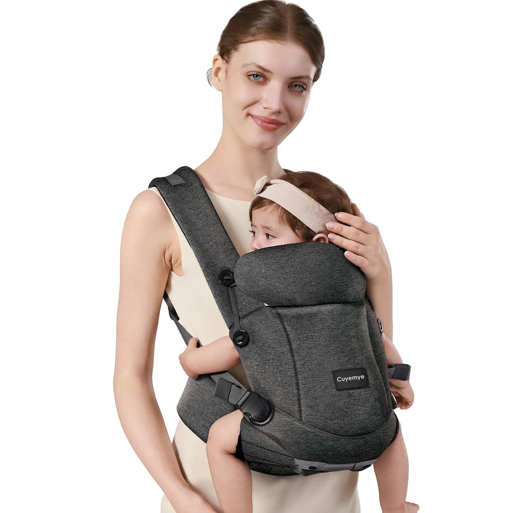 Cuyemye baby carrier with growth-stage settings for a snug newborn fit.