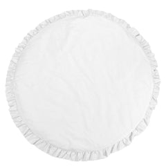 CVGAGIF white cotton round baby play mat front view highlights soft skin friendly fabric