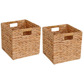 CXQCMUYE wicker basket hyacinth foldable 12x12 closet keeps items neatly organized.