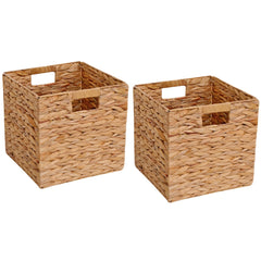 CXQCMUYE wicker basket hyacinth foldable 12x12 closet keeps items neatly organized.