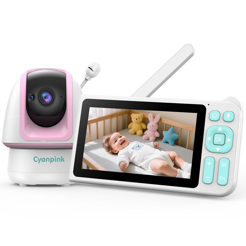 Cyanpink video baby monitor 2000ft range for flexible home coverage.