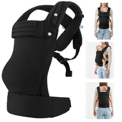 CycleMore baby carrier in front carry position showing close bonding and hands-free use