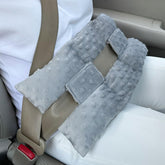 D. Cozy ostomy seatbelt pillow cover shows plush minky fabric for comfort.