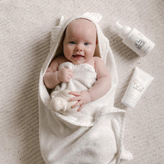 Dabble & Dollop Infant Balm fragrance-free and tear-free on baby skin