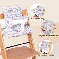 DADOUMAN convertible cushion for Tripp Trapp, tray-compatible without tools.